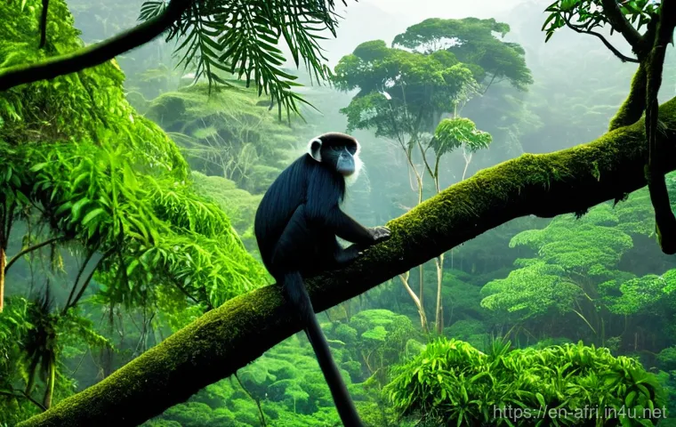 중앙아프리카 공화국 콩고강 투어 - **The Majestic Congo River's Embrace**
    A wide, serpentine river, the Congo, stretches out, its s...