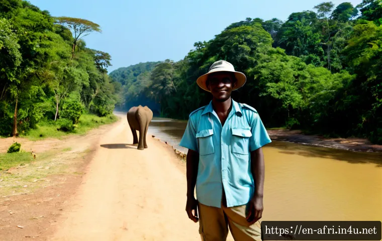 중앙아프리카 공화국 여행 시기 추천 - Photorealistic dry-season travel scene in the Central African Republic, a relaxed international trav...